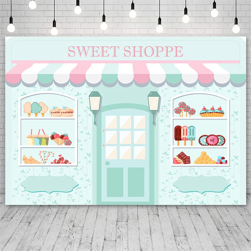 Avezano Background Birthday Party Baby Shower Donut Cake Dessert Ice Cream Sweet Shoppe Decor Child Banner Backdrop Photo Studio