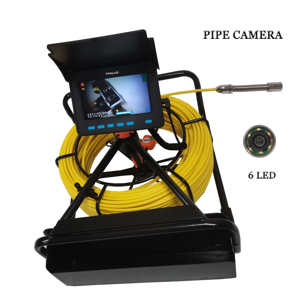 

Pipe Inspection Camera 4.3Inch 720P Screen 10-50m Sewer Pipeline Drain Endoscope IP68 Waterproof 17MM with DVR Fuction