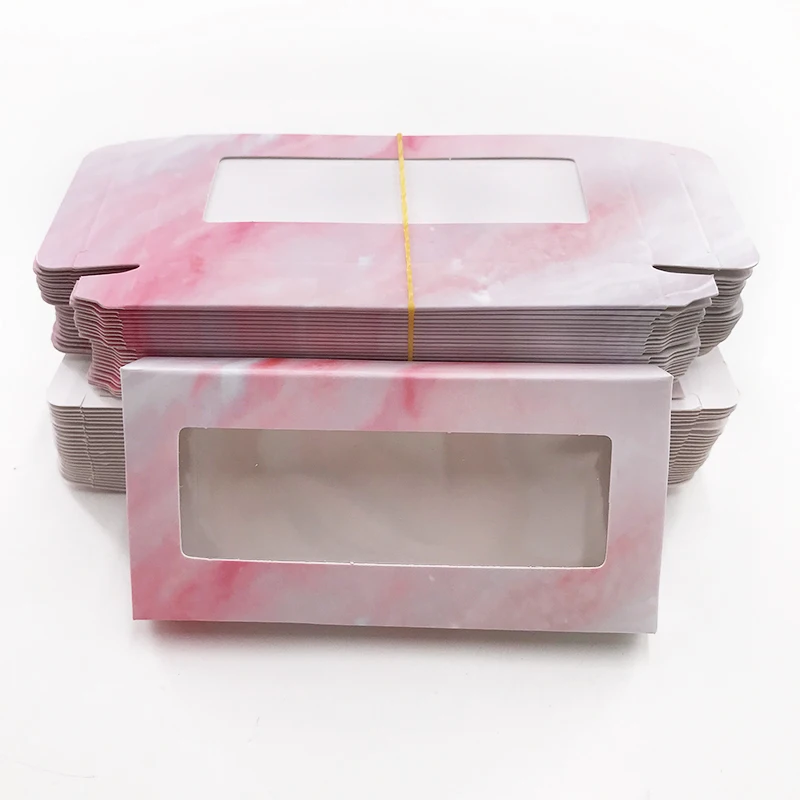 Cheap Rectangle Cardboard Pink Dollars False Eyelashes Packaging Empty Paper Lash Box