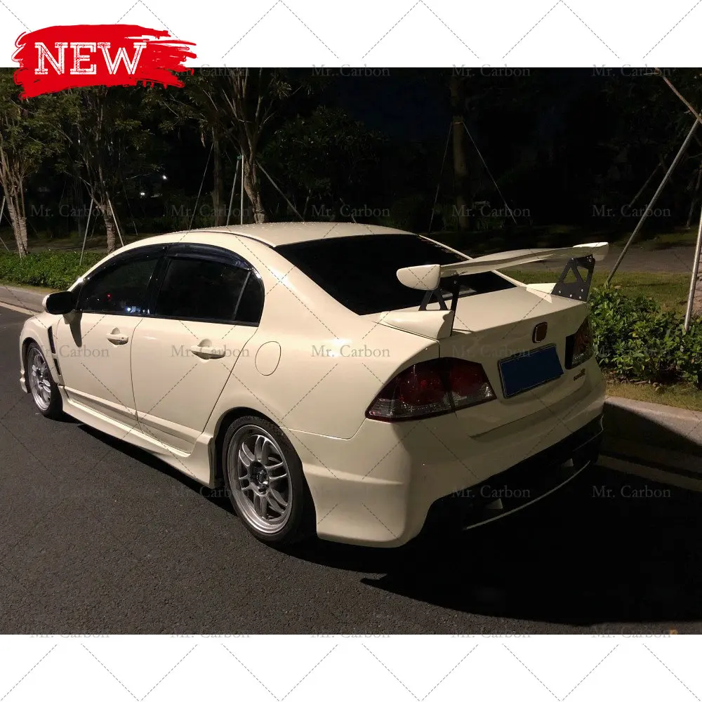 Fiberglass Trunk GT Wing Mugen Style For Honda Civic FD2 Type R Glass Fiber Rear Spoiler Lip Drift Racing FRP Bootlid Splitter view 5