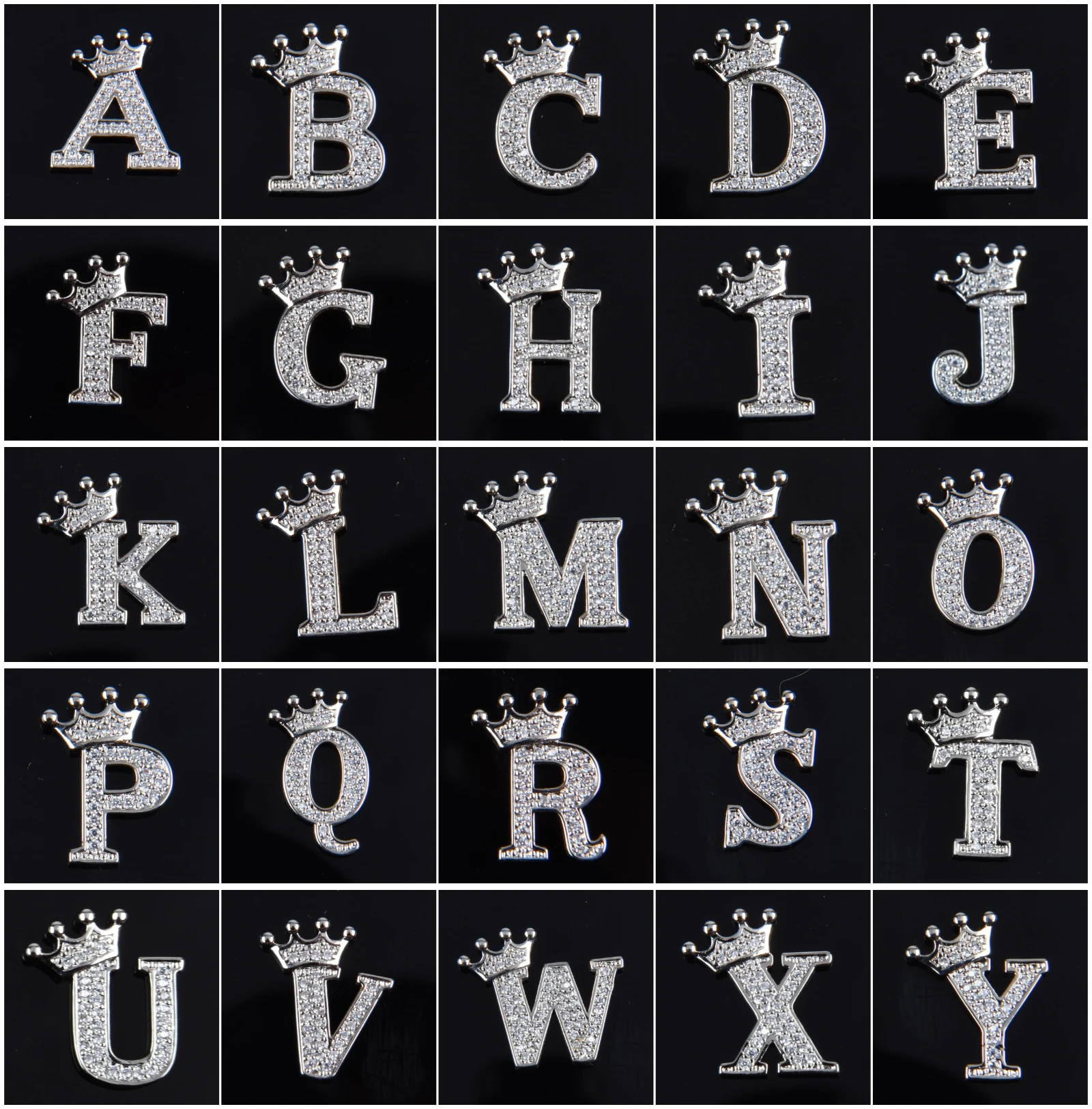 1Pcs Crown Alphabet A-Z Letters metal 3D Shoe Charms Garden Shoes Accessories Decoration Fit  Kids Girls Women Gift image 3