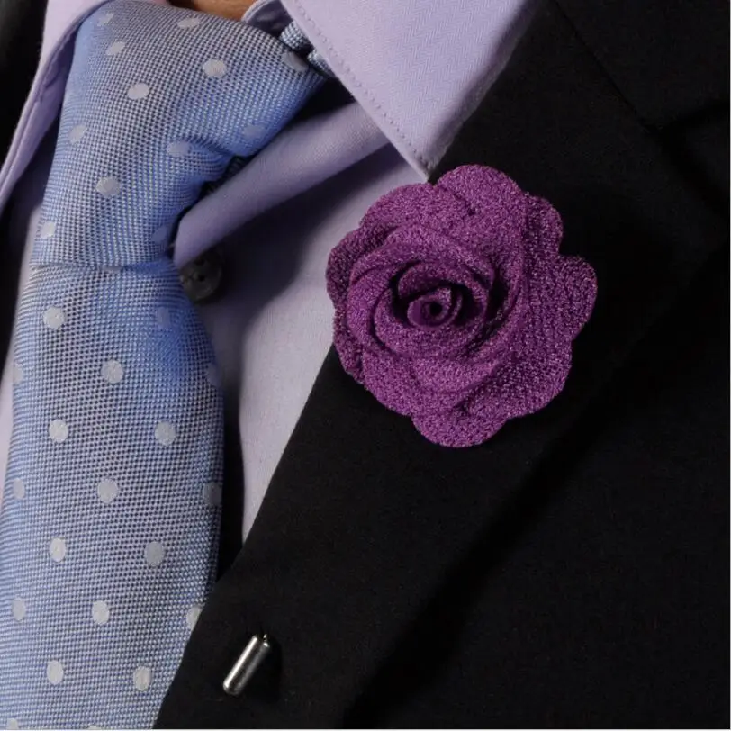 GUSLESON-Broches de fleurs en tissu pour hommes et femmes, épingles à revers, décoration de boutonnière pour olympiques, accessoires