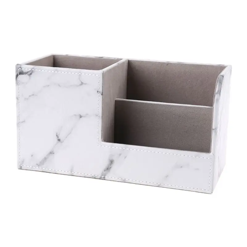 

Multifunction Marble Leather Desk Stationery Pen Pencil Holder Storage qyh