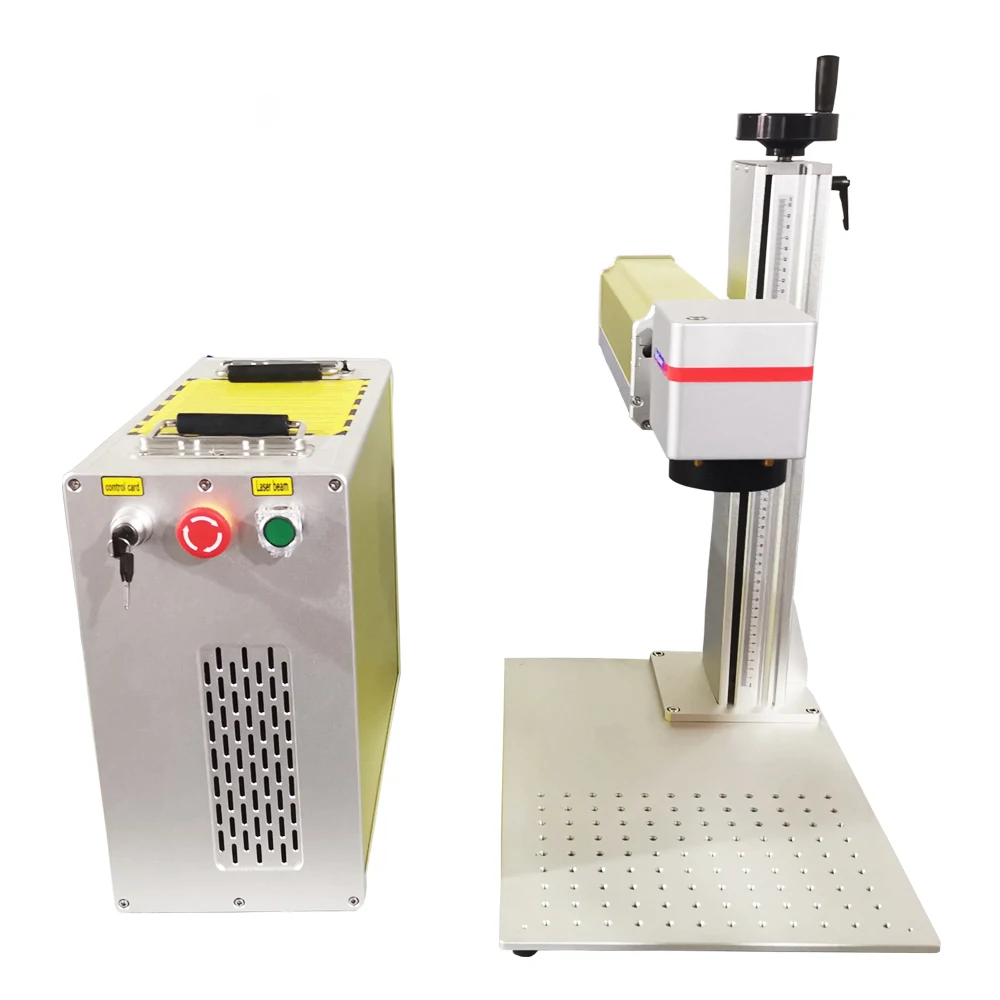 Portable Fiber 50W Laser Marking Machine For Metal Plastic Ear Tag Card With Air Cooling