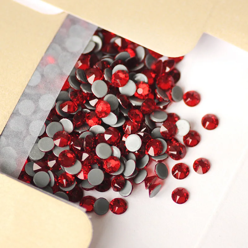 YANRUO 2088HF All Sizes Siam DIY Strass Iron On Hotfix Crystal Flatback Glass Red Rhinestones For Jewelry Crafts