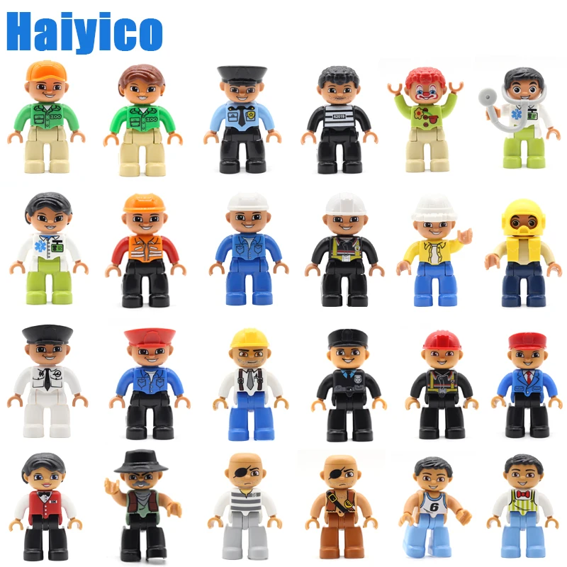 Figure Big Building Blocks Family Member Model Accessories Compatible Set Doll City Occupation Character Children Toys