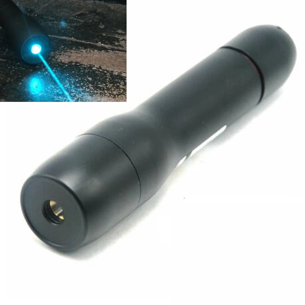 

488nm 1mW Waterproof Cyan-Blue Laser Pointer Focusable Dot Laser Torch Flashlight