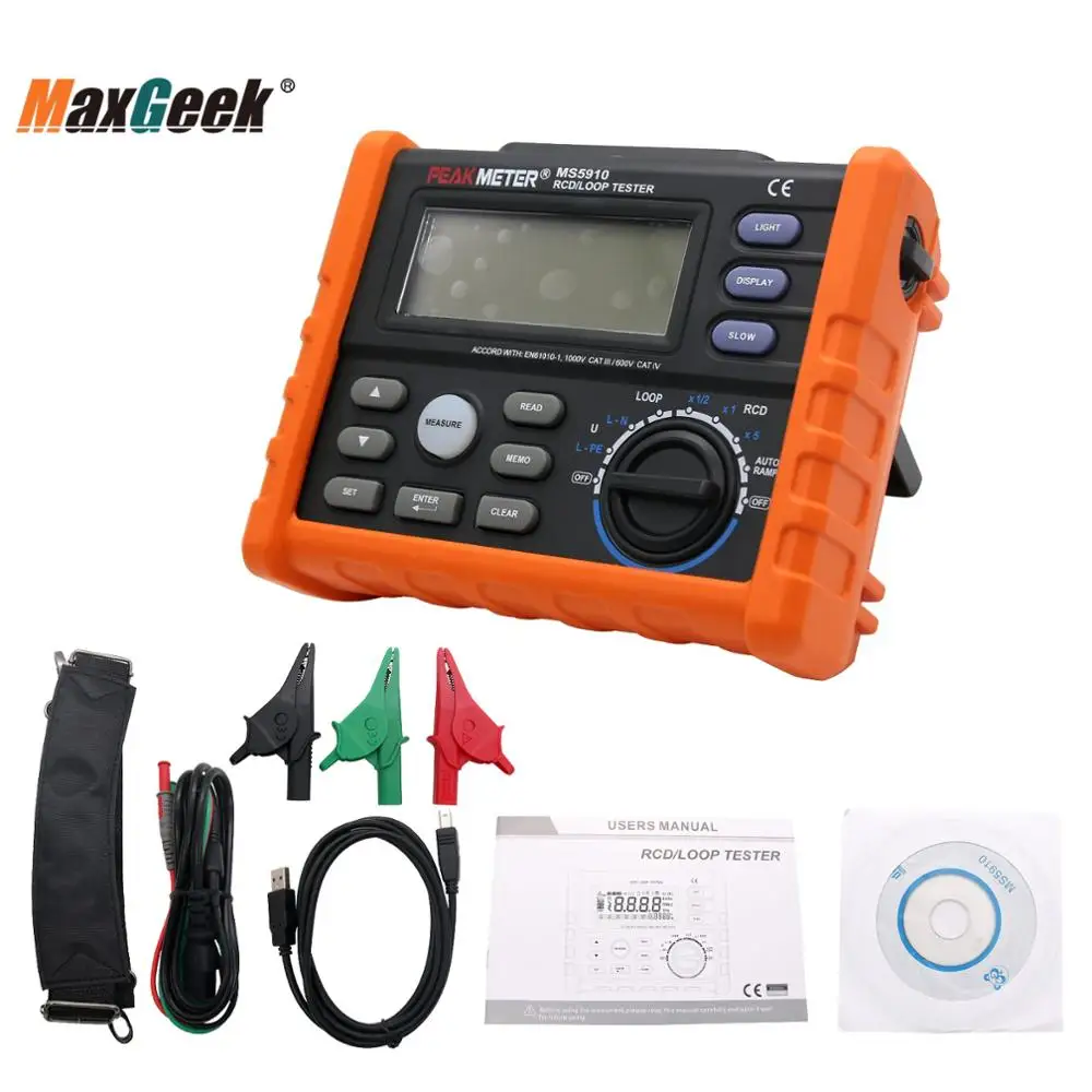 Imagem -05 - Maxgeek-alta Precisão Loop Resistência Tester Rcd Digital Multímetro Ms5910 Vazamento Proteção Interruptor Tester