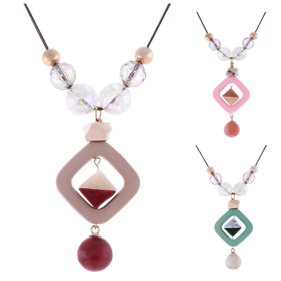 Women's Sweater Long Necklace for Women Acrylic Beads Necklaces & Pendants New Fashion Jewelry for Gifts to a Woman NR013