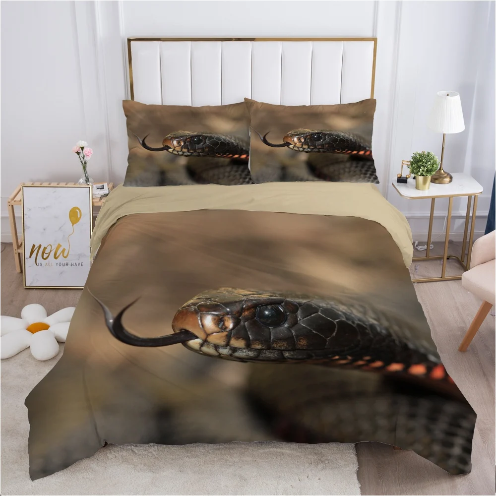 Snake bedding set Queen King Full Double Duvet cover set pillow case Bed linens Quilt cover 240x220 200x200  Khaki