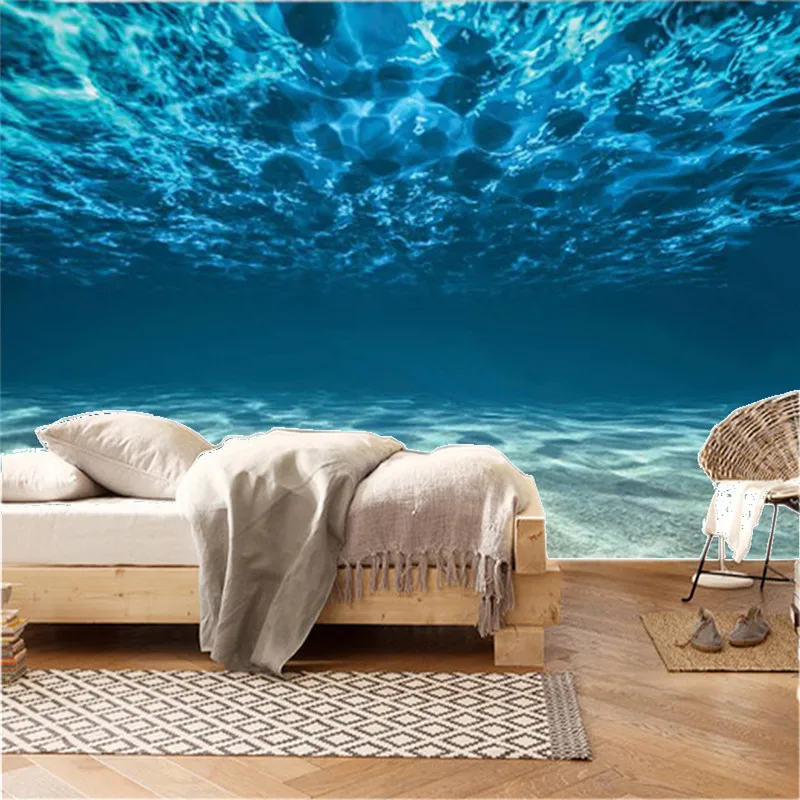 

3d Wallpaper Graceful Blue Underwater World Living Room Bedroom Background Wall Decoration Mural Wall Covering