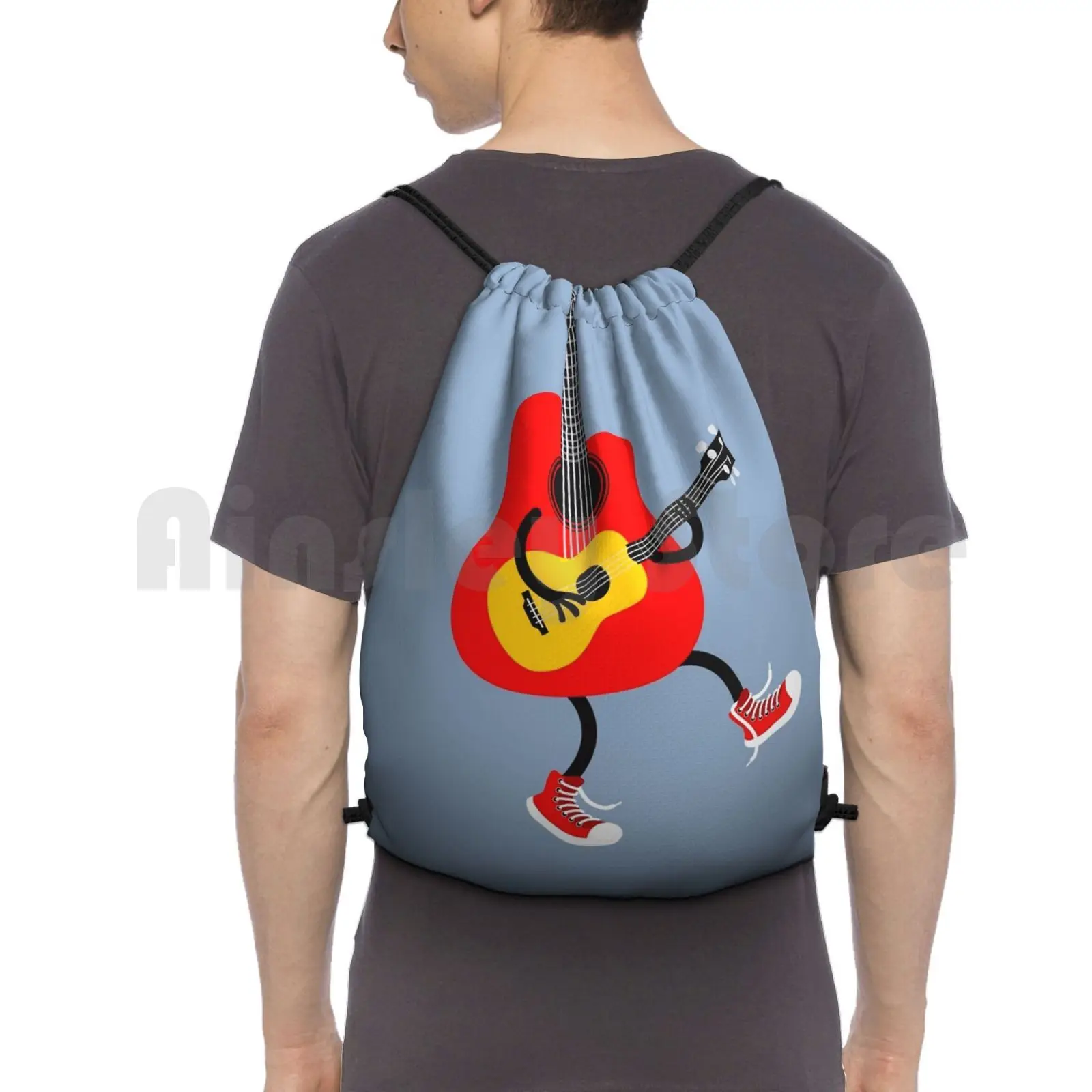 

Guitar Playing Ukulele Backpack Drawstring Bags Gym Bag Waterproof Guitar Guitars Ukulele Guitar Playing Ukulele Music