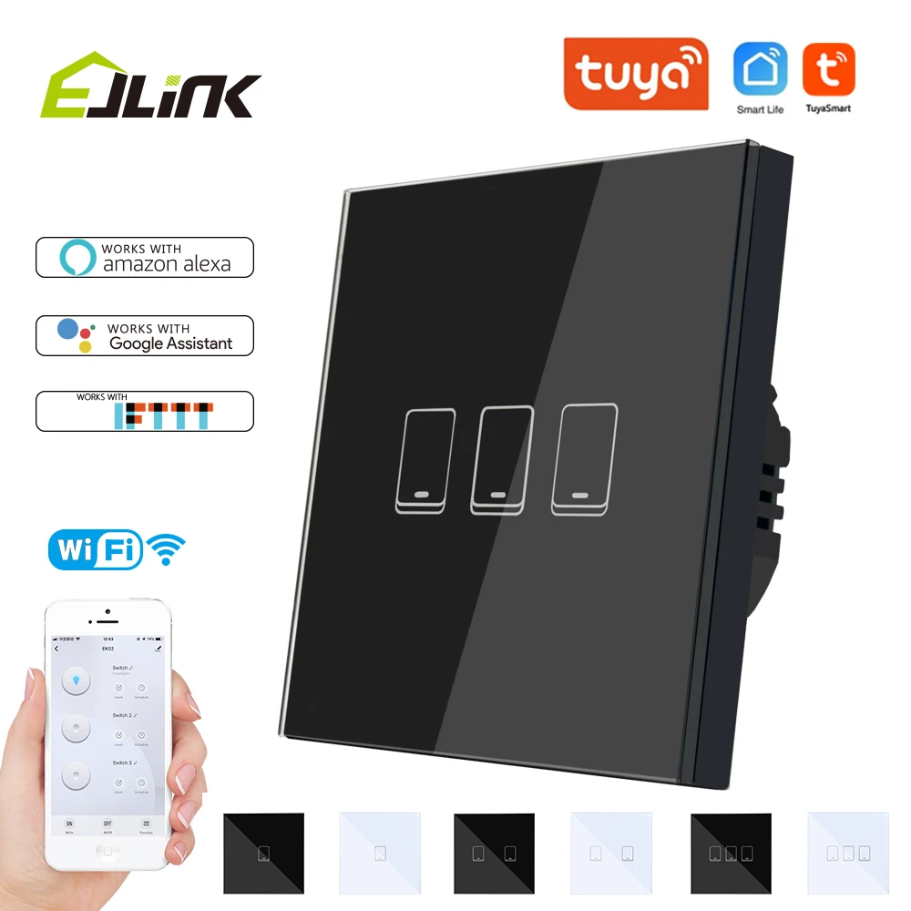 

Tuya Smart Wifi Touch Switch 86 type App Control Voice Control Works with Alexa, Goolge Home, IFTTT Wall Light Switch