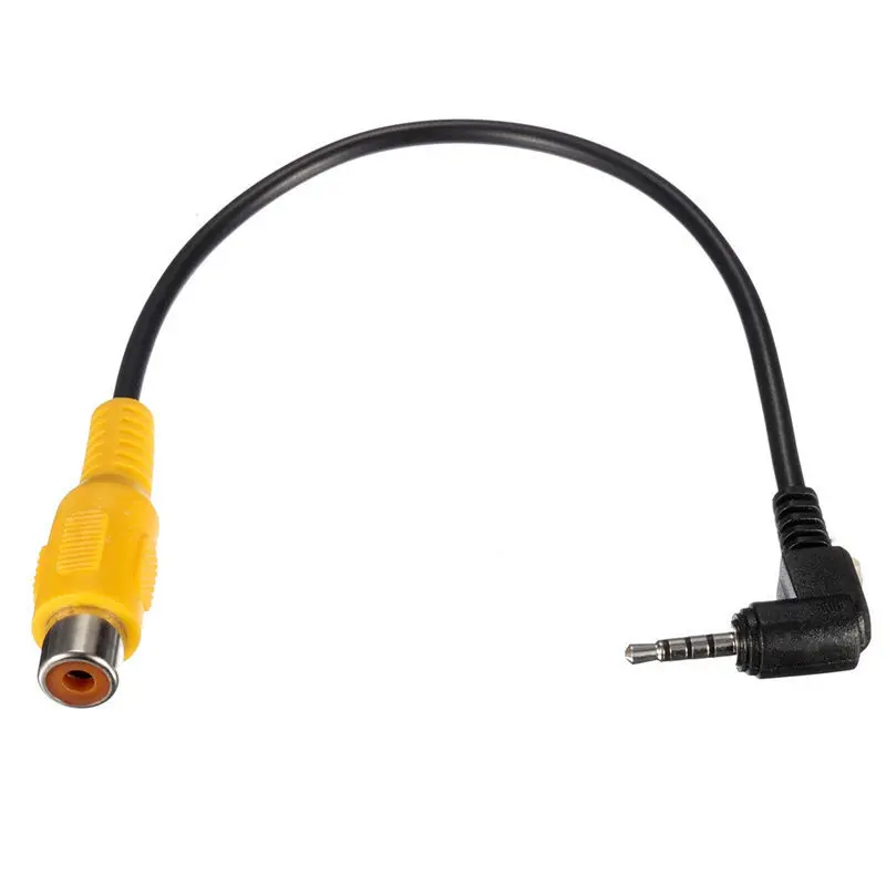 AV In Video Cable Adapter 2.5mm AV Jack Male Plug To RCA Female Adapter Cable for GPS and Rear Camera