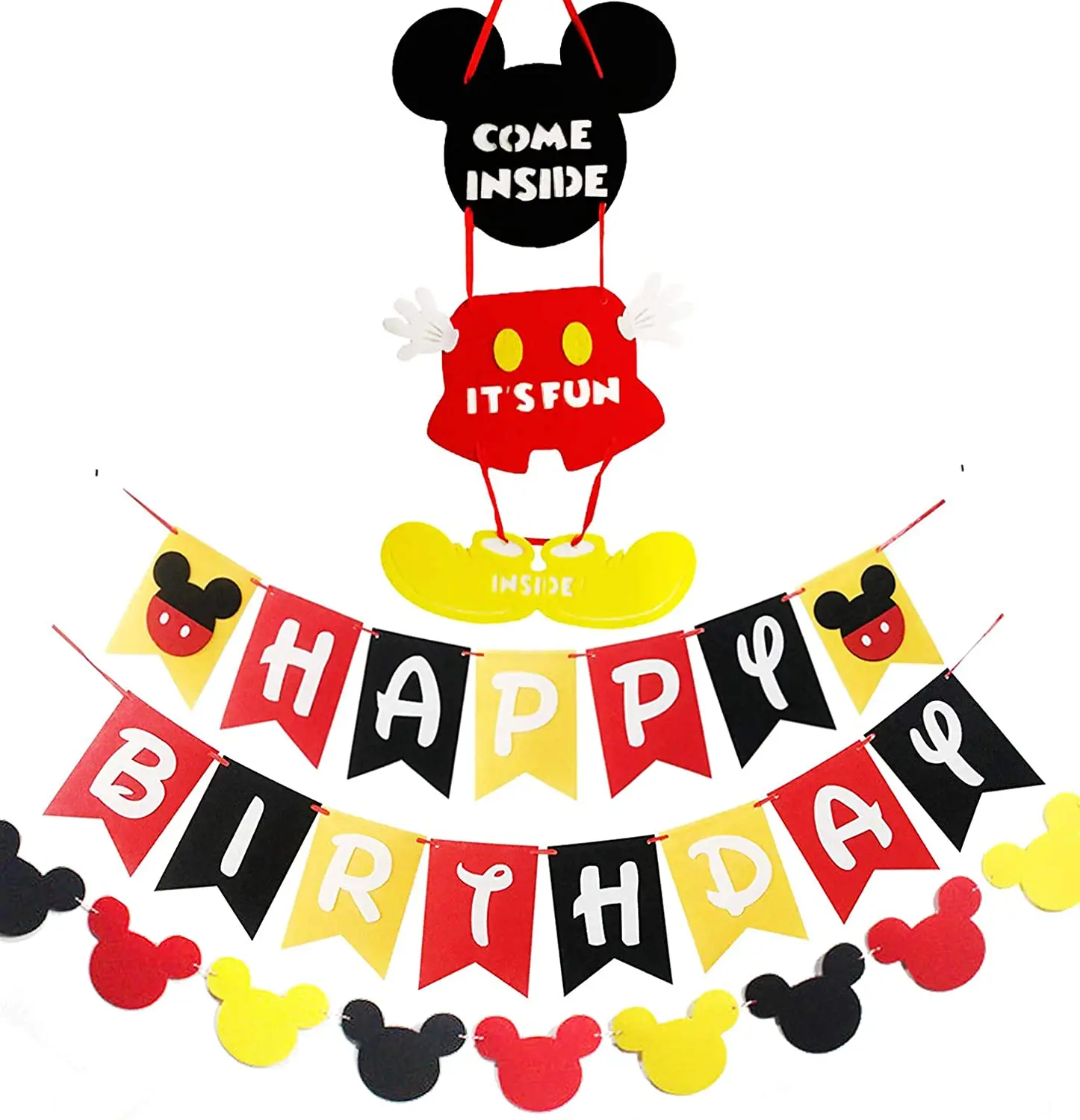 Mickey Mouse Party Decor 1st Birthday, Mickey Mouse Birthday Party Supplies for Kids Mickey Banner Mickey Themed Party Decor