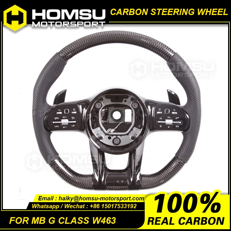 100% Real Carbon Fiber Steering Wheel Compatible with mercedes benz G Class W463 G63  model 2010-2019