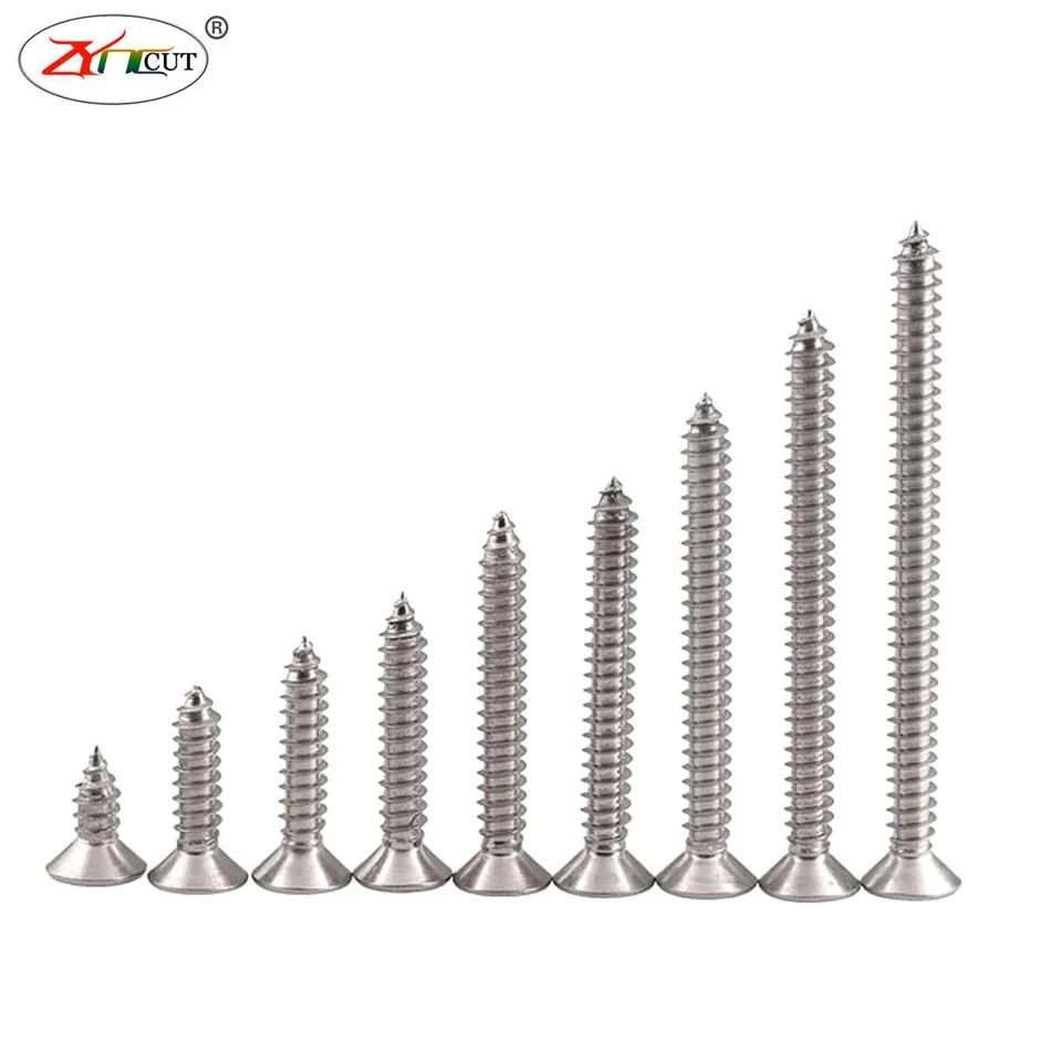 

M2 M3 M4 M5 M6 304 Stainless Steel Self Tapping Screw Cross Countersunk Head Screw Extended Flat Head Screw wood self screw