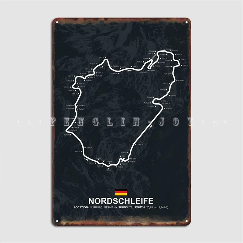 Nordschleife Metal Sign Cinema Living Room Cave Pub Funny Plates Tin Sign Posters