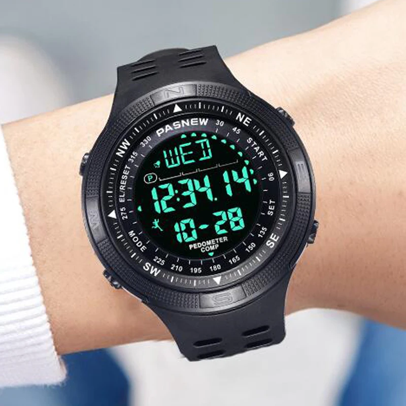 2021 PASNEW Top Brand Watch Men Military Sports Watches Led LCD Digital Electronic Wristwatches 50M Waterproof Swimming Watch