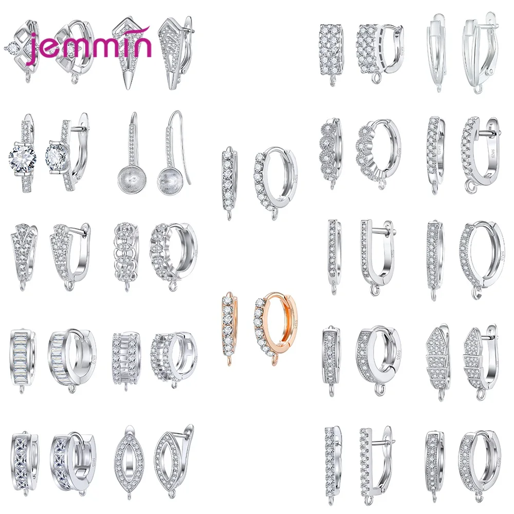 925 Silver  Earring Findings High Quality Jewelry Accessories Bright Crystal Fashion Jewelry Accessories