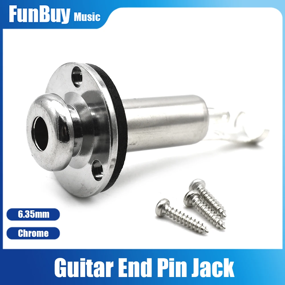 Acoustic Electric Guitar Endpin Output Input Jack Guitar Strap Plug Socket 6.35MM Guitar Parts Accessories