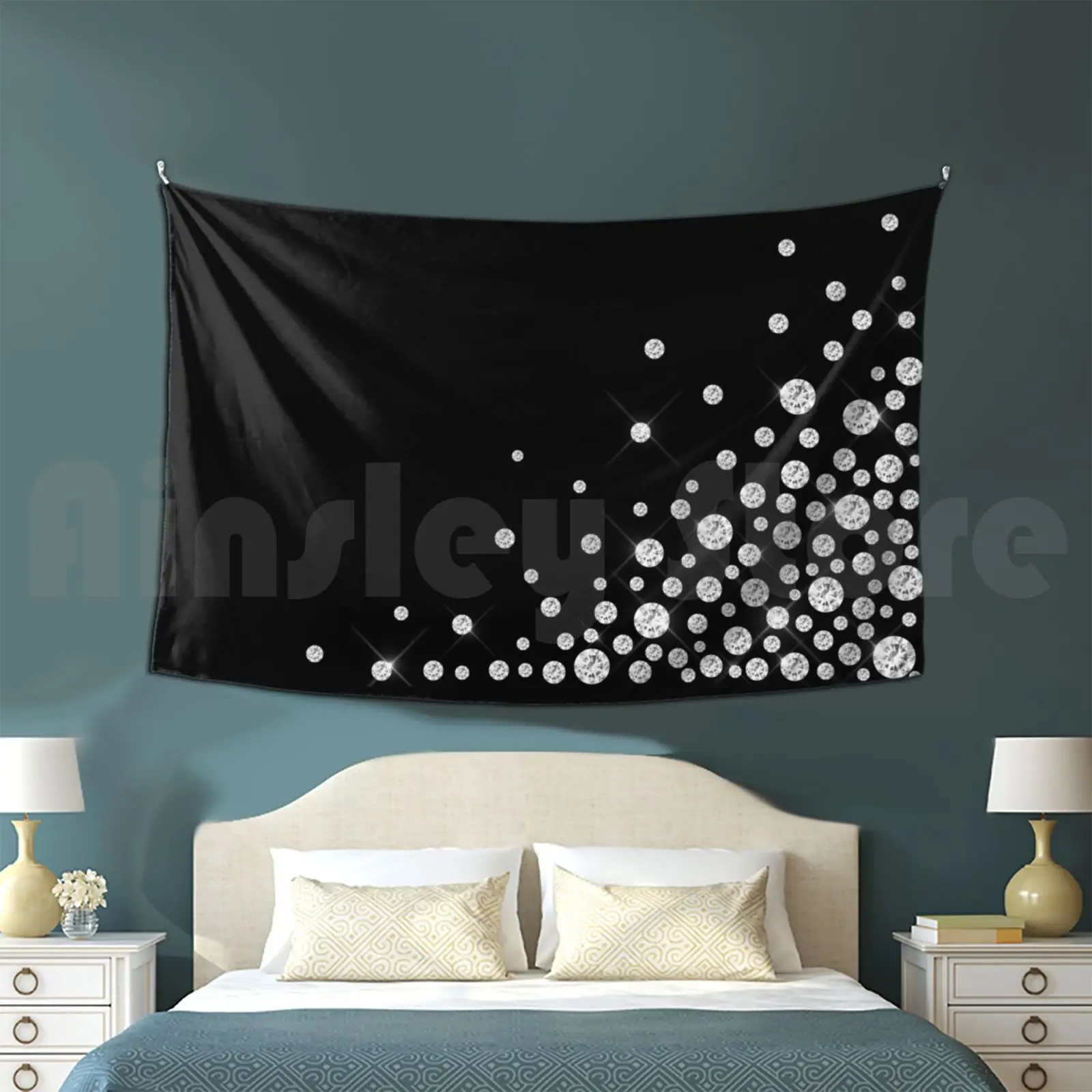 Diamond Corner Tapestry Background Wall Hanging Diamonds Sparkle Stars Night Sky Stars In The Sky Diamonds Are