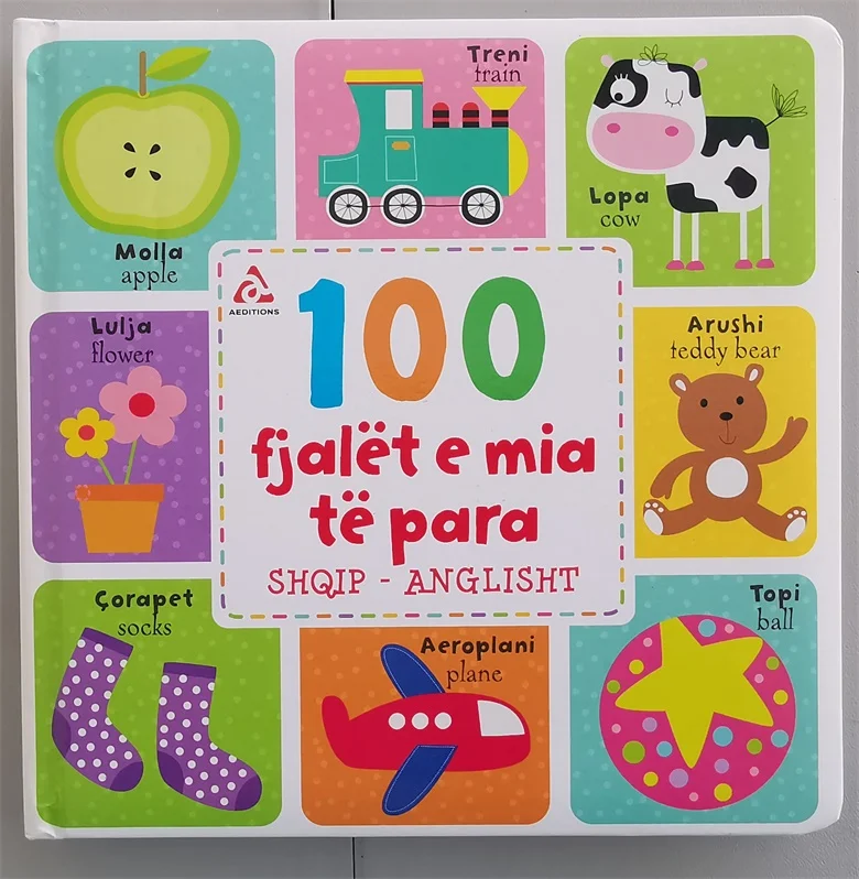 Parent Child Kids Algerian English Bilingual Book Cute Picture Daily Knowledge Word Education Learning Cardboard Book Age 0-3