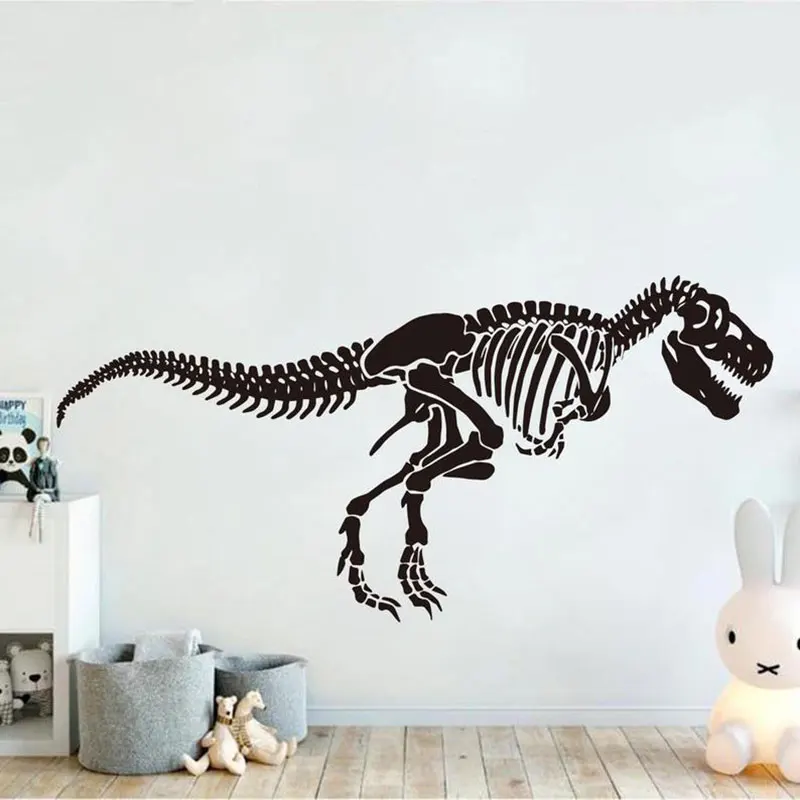 Large Skeleton Wall Sticker Dinosaur Skeleton Wall Window for Kids Room Office Room Decoration Zoo Wall Home Decoration C329