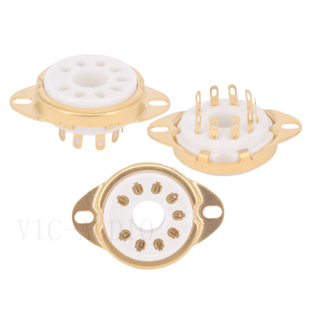 Soquete de tubo de cerâmica, 8 peças, grande, 9 pinos, vavle, tubo de soquete, para el504 pl504 elstico elstico plmoagem 6p12p, amplificador de tubo de vácuo, vintage