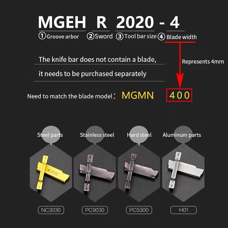 CNC Lathe Holder External Turning Tools MGEHR1010 MGEHR1616 2 Holder Tool Notch Interior Tool Holder Material Metal Lathe