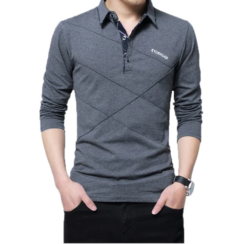 Polo de manga larga para hombre, camisa informal con botones, talla grande 3XL, 4XL, 5XL, otoño