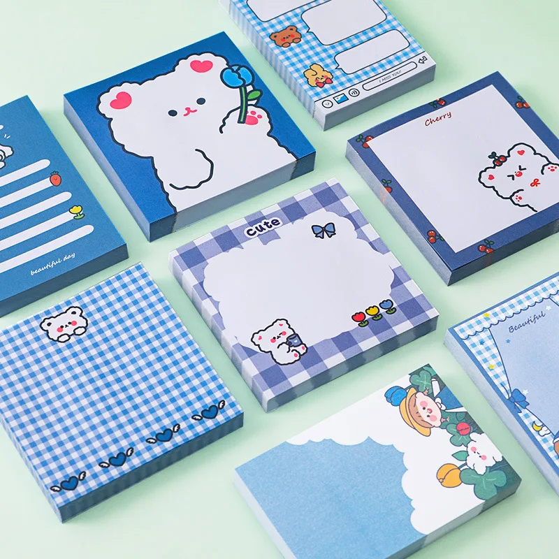 50 Sheets Bear Square Memo Pad Sticky Notes Memo Notebook Stationery Tearable Leave A Message Note Paper School Supplies