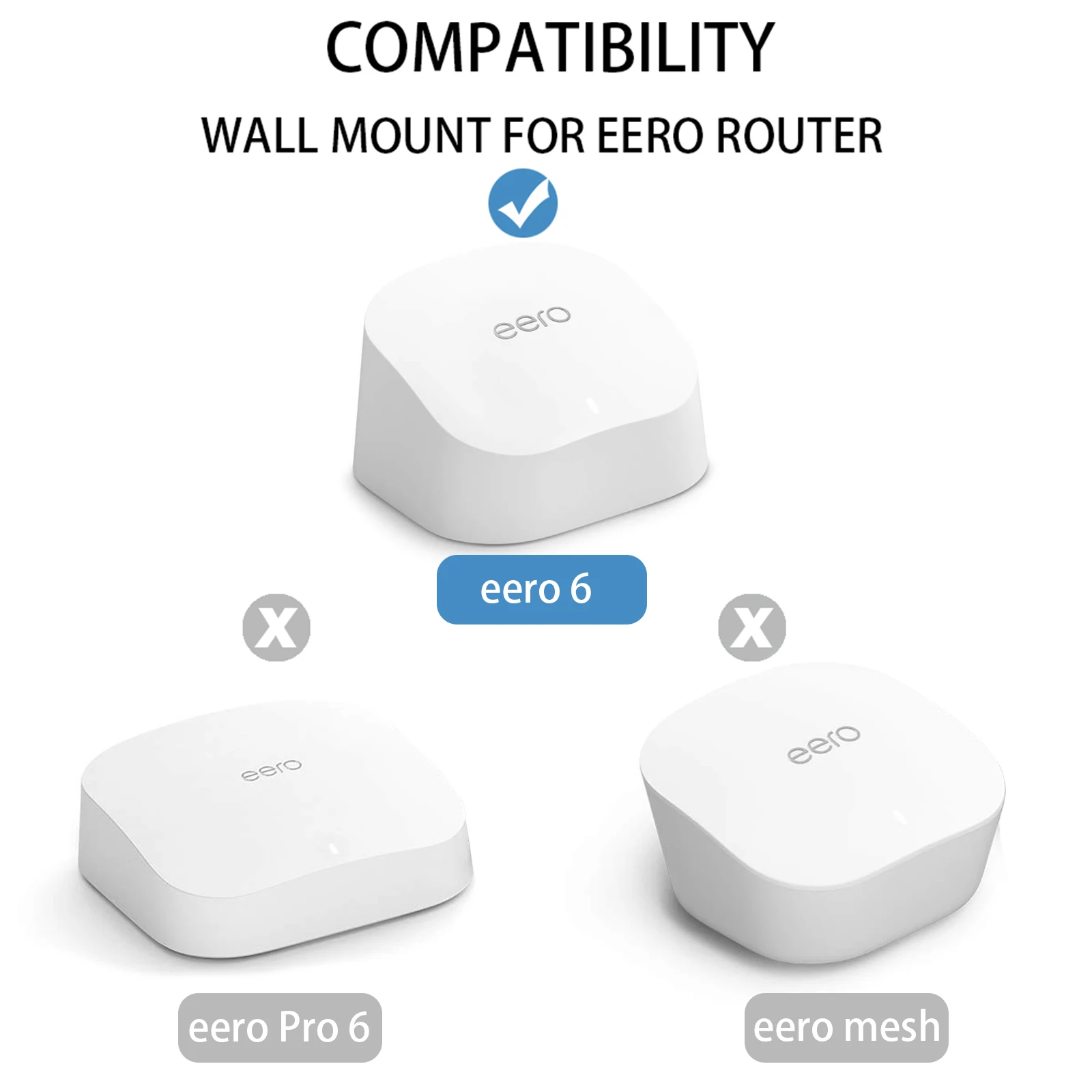 Estante elegante de montaje en pared para enrutador Wifi, soporte de arreglo de Cable, ahorro de espacio, EERO 6 Mesh, versión estadounidense