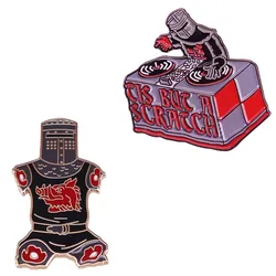 Excellent Quality Masked Record Black Knight Metal Enamel Brooch Fashion DJ TIS BUT A SCRATCH Badge Unique Costume Hat Pins Gift