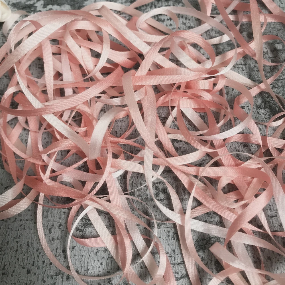 4mm to 13mm silk ribbon variegated color,100% real pure silk thin taffeta soft silk ribbons for embroidery