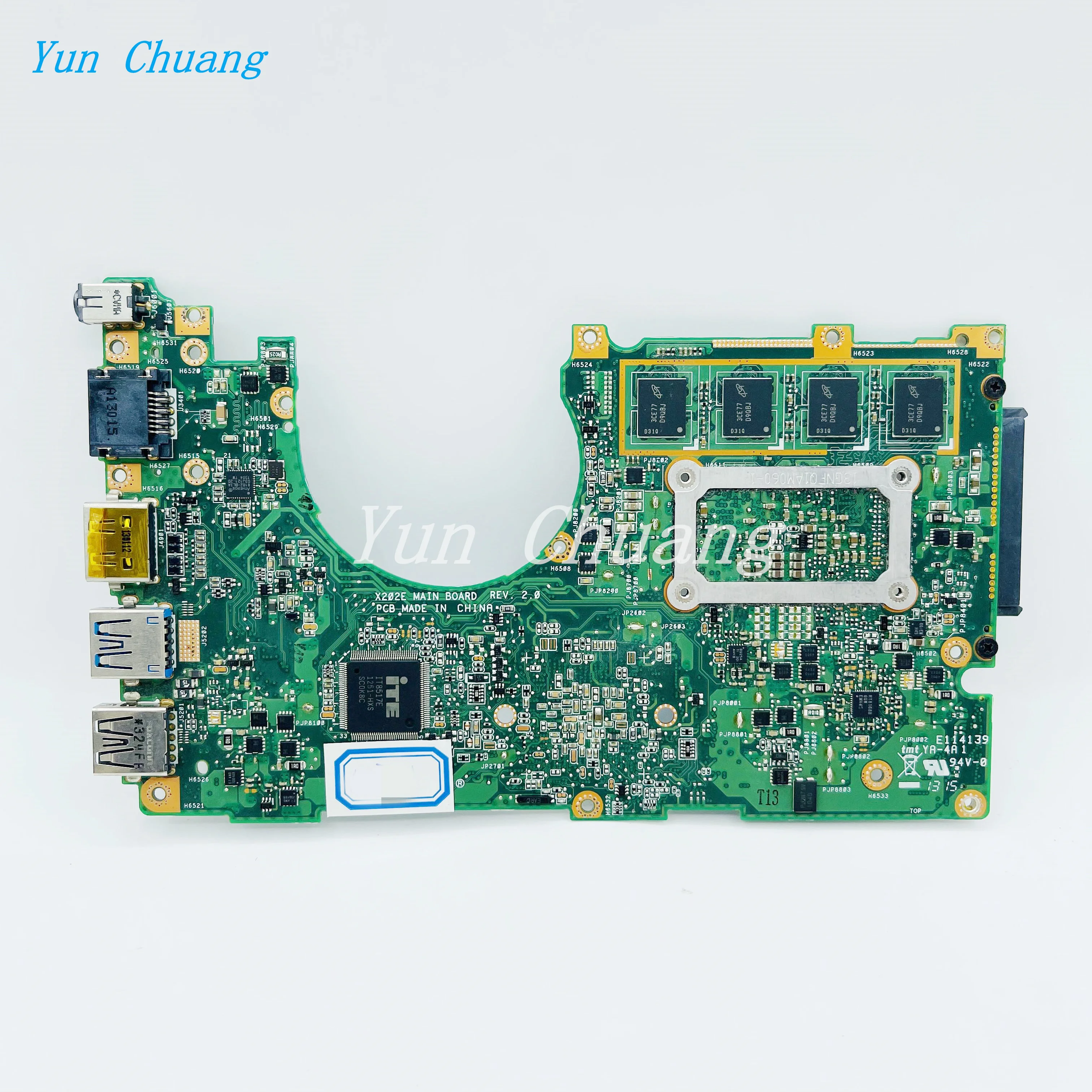 X202E Mainboard For ASUS X202E X201E S200E X201EP laptop motherboard With 1007U i3-3217U i5-3317U CPU 4G-RAM tested 100% work