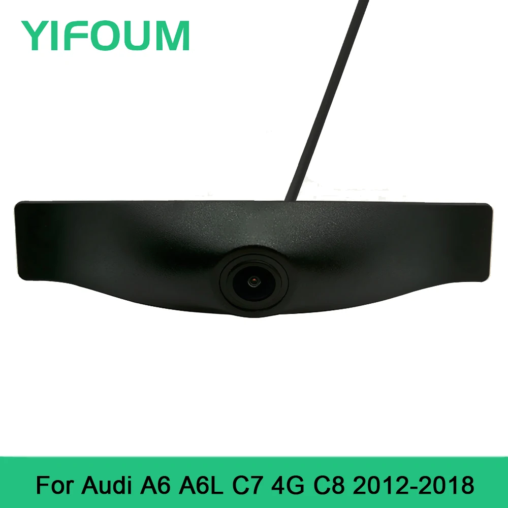 YIFOUM HD CCD Car Front View Parking Night Vision positivo impermeabile Logo Camera per Audi A6 A6L C7 Avant C8 Cockpit 2012-2018