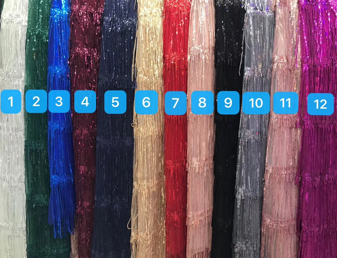 3D Tassel Sequins Lace African Lace Fabric 2021 High Quality Lace with Sequins Latest Net Nigerian Lace Fabric for party ZP1012