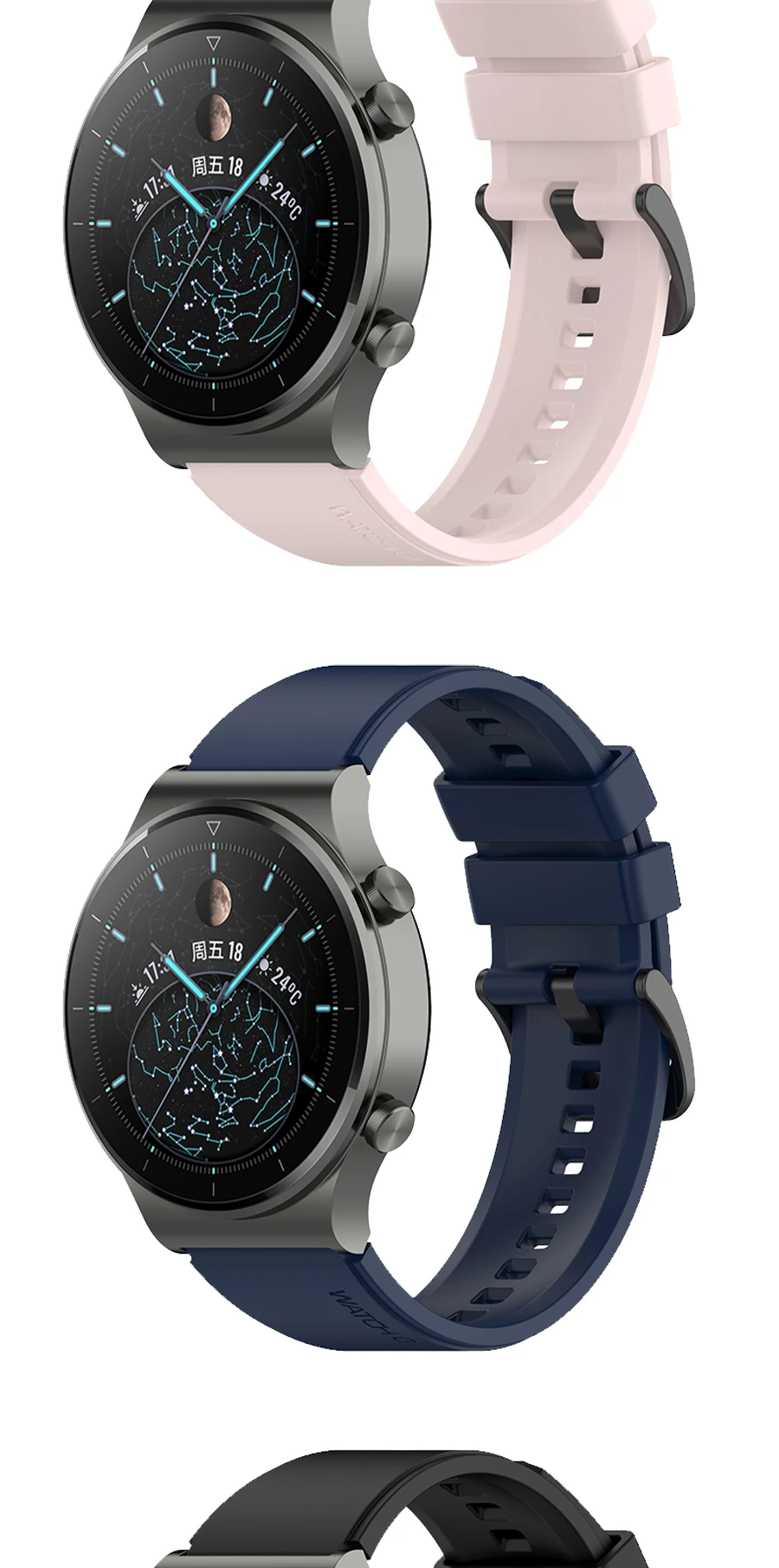 22mm offizielles Silikon band für Huawei Uhr GT 2 3 Pro Armbänder Original Armband für Huawei GT2 GT3 GT4 Pro 46mm Armband – Detail 2