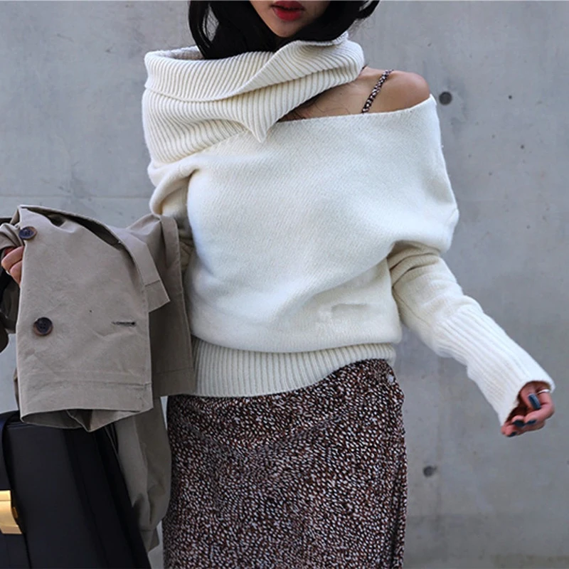 BGTEEVER 2019 Winter Rollkragen Frauen Pullover Mode Hohl-out Weibliche Gestrickte Pullover Frauen Gestrickte Jumper Tops pull femme