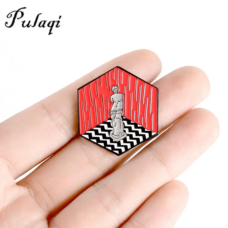 Lynch Style Enamel Pin Custom TV Series Twin Peaks Brooches for Shirt Lapel Bag Punk Venus Badge TV Jewelry Gift for Fan Friends