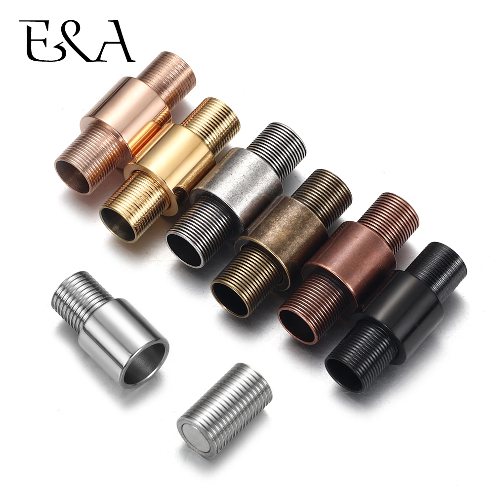 Stainless Steel 6mm Hole Magnetic Clasps for Leather Cord Bracelet Magnet Buckle Necklace DIY Jewelry Making Accessories