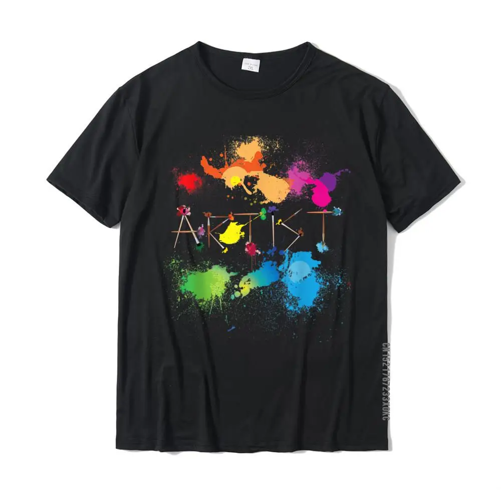 Artist Messy Painters Funny Paint Splatter Art T-Shirt Cotton Men Tops Shirt Crazy T Shirts Custom Latest