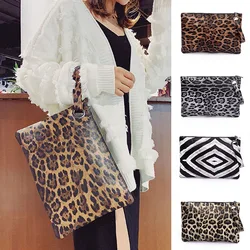 Women Wristlet Handbag Oversized Purse Leopard Print PU Leather Evening Bag Pouch 2023 New Fashion Purse Wallet Envelope Case