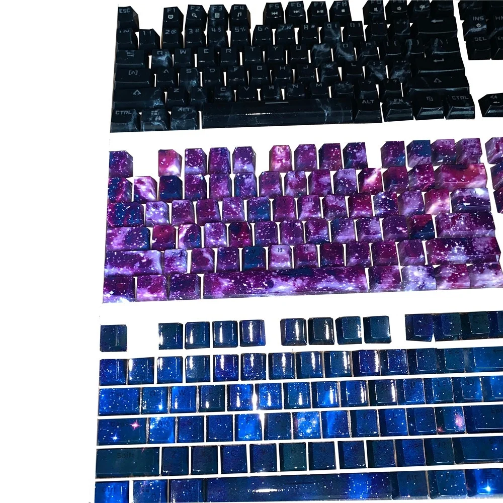 

1 set water transfer, retro luminous Engraved translucent star keycap personalized mechanical keyboard of keycaps