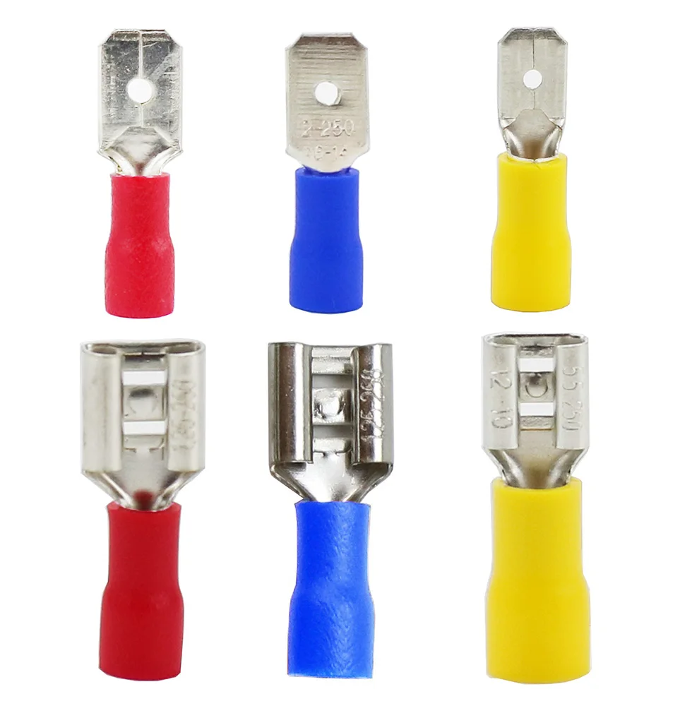 

100pcs/50set Female+Male FDD MDD Female male Insulated Electrical Crimp Terminal for 1.5-2.5mm2 Cable Wire Connector