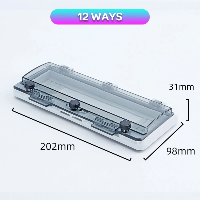 

12 WAYS Circuit Breaker Transparent Waterproof Box Window Distribution Box Protect Window Cover Monitor Observation Window Ip67