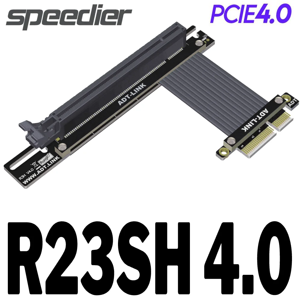 ADT Factory Newest PCIE PCI E 4.0 X16 To X4 Riser Flexible Cable Graphics Video Card Gen4 Riser Extender Universal Standard GPU