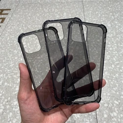 High Quality Clear Black Soft TPU Case For iPhone 16 15 14 Plus 13 12 11 Pro Max Mini X XS XR Transparent Shockproof Back Cover