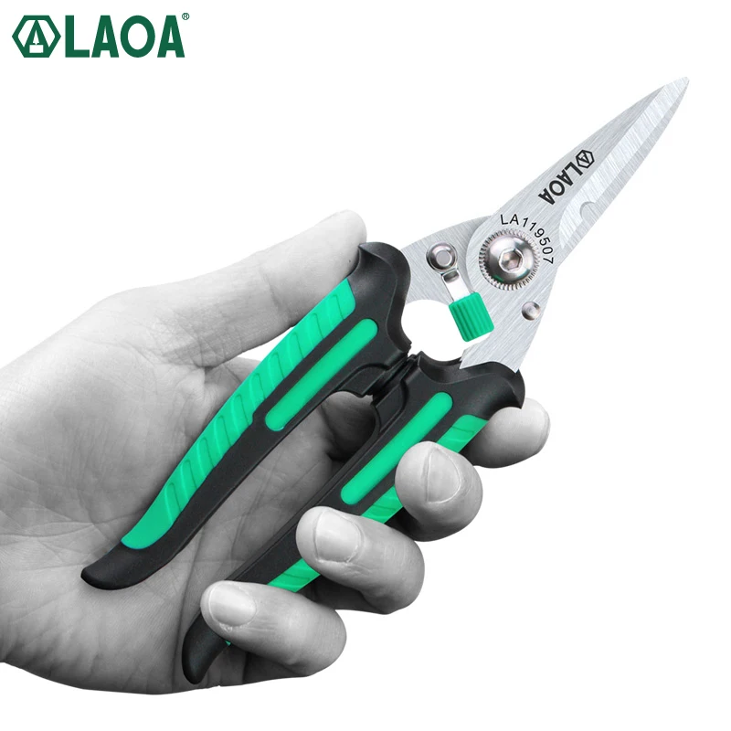 LAOA Multifunctional Scissors Made in Taiwan,China With safety Lock Stainless Shears Cutting Household scissors